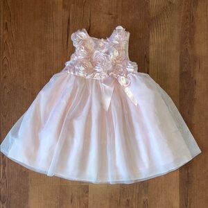 Light Pink Blush Rosette Special Occasion Princess Tulle Dress